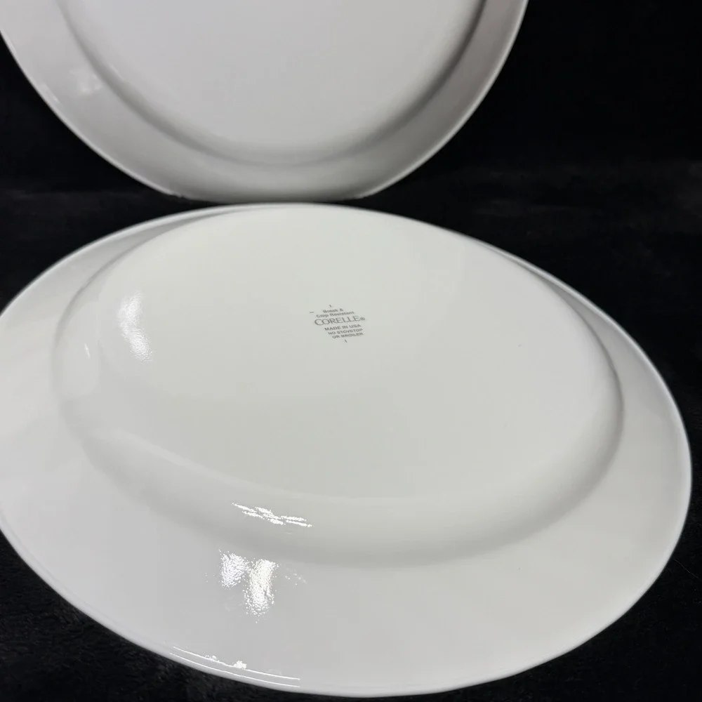 Corelle ENHANCEMENTS Winter Frost White Swirl Dinner Plates‎ 10